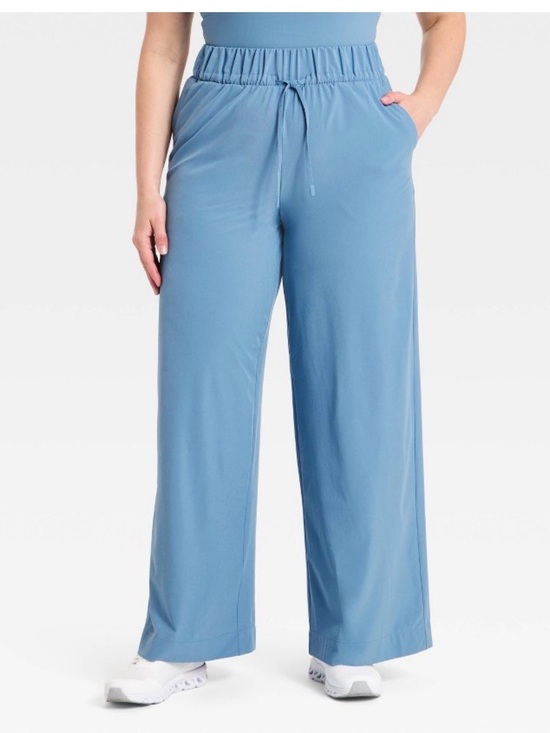 all in motion Pants - all in motion Blue Wide-Leg Active Pants with pockets XL short